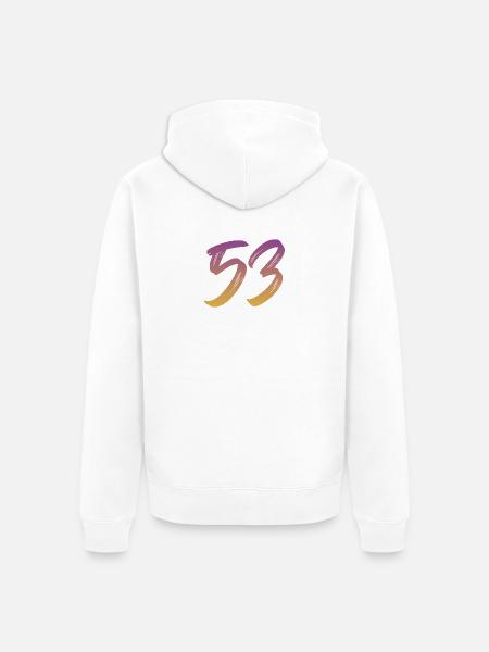 53 - Unisex Premium Bio Zip Hoodie - Weiß