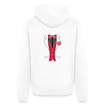 Tuxedo Smoking - Unisex Premium Bio Zip Hoodie - Weiß - Hinten - Thijin (182cm)