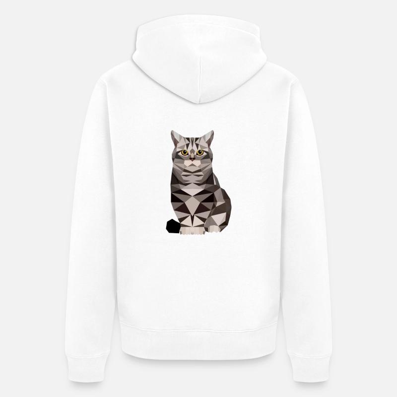 polygone maison chat chaton chat - Veste à capuche bio Premium Unisexe - blanc