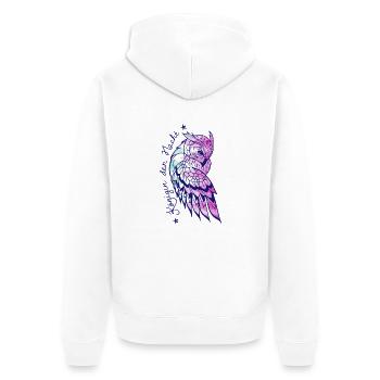 Owl Night - Unisex Premium Organic Zip Hoodie - white - Back - Thijin (182cm)