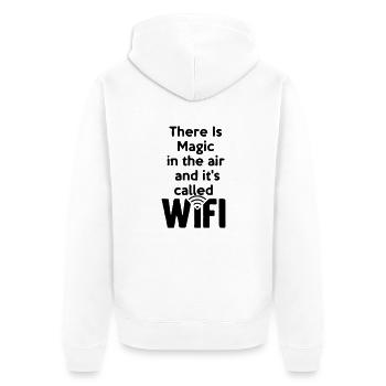 there_is_magic_air_wifi - Veste à capuche bio Premium Unisexe - blanc - Dos - Thijin (182cm)