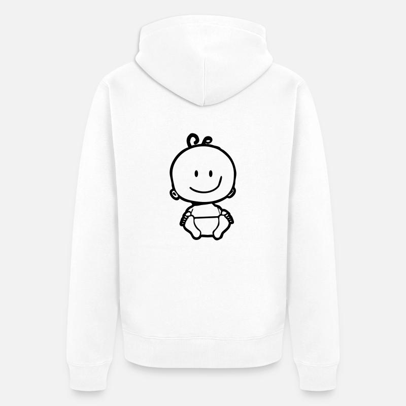 Pictogramme de Bébé - Veste à capuche bio Premium Unisexe - blanc