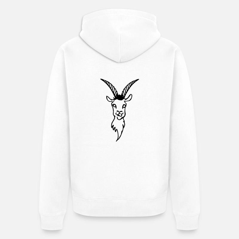 Bouc - Veste à capuche bio Premium Unisexe - blanc