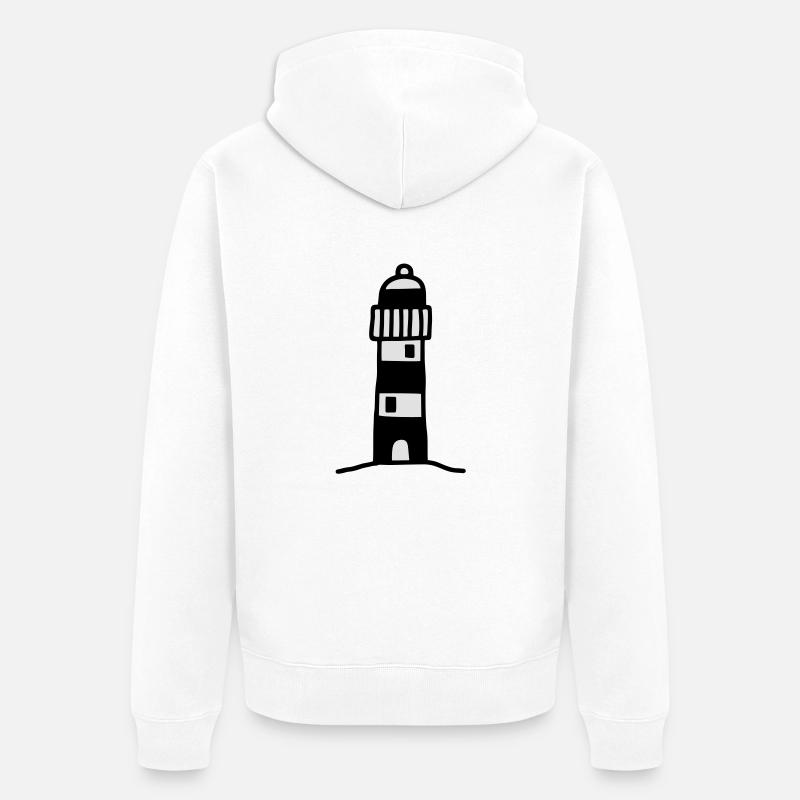 Leuchtturm - V2 - Unisex Premium Bio Zip Hoodie - Weiß