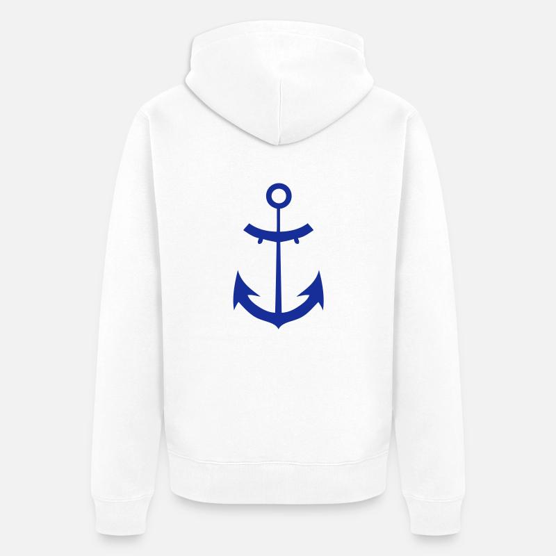 ancre marine de bateau anchor - Veste à capuche bio Premium Unisexe - blanc