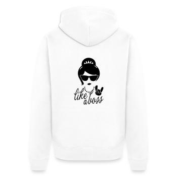 Like a i love strong hipster female boss woman mom - Veste à capuche bio Premium Unisexe - blanc - Dos - Thijin (182cm)