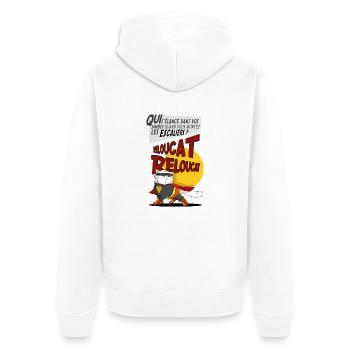 Reloucat et les escaliers - Veste à capuche bio Premium Unisexe - blanc - Dos - Thijin (182cm)