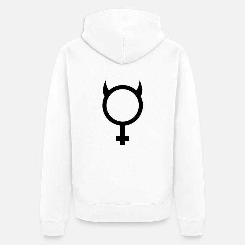 diable - Veste à capuche bio Premium Unisexe - blanc