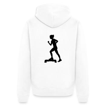 Aerobic - Unisex Premium Bio Zip Hoodie - Weiß - Hinten - Thijin (182cm)