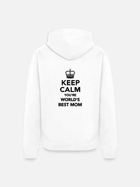 Keep calm World's Best Mom - Premium økologisk unisex-hættejakke - hvid