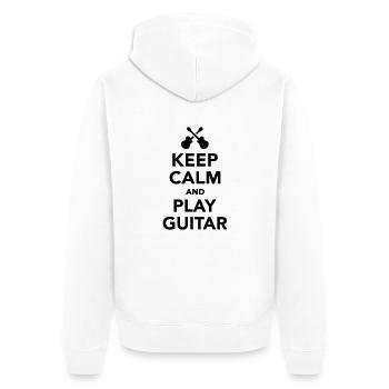 Keep calm and Play guitar - Veste à capuche bio Premium Unisexe - blanc - Dos - Thijin (182cm)