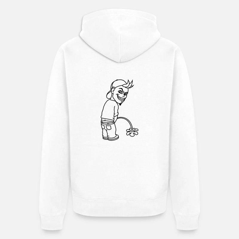 Pee Boy 2c - Veste à capuche bio Premium Unisexe - blanc