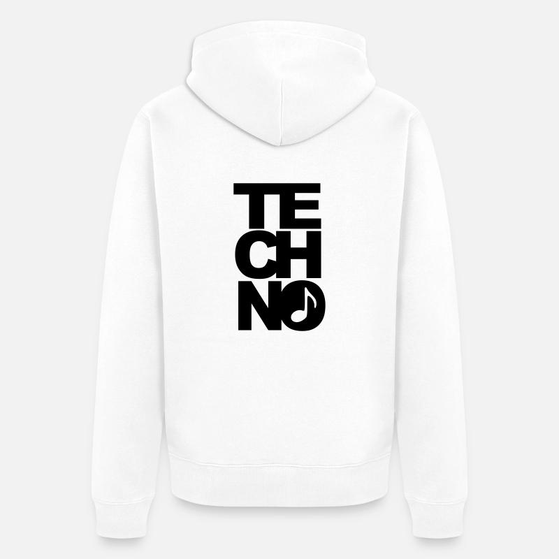 techno - Veste à capuche bio Premium Unisexe - blanc