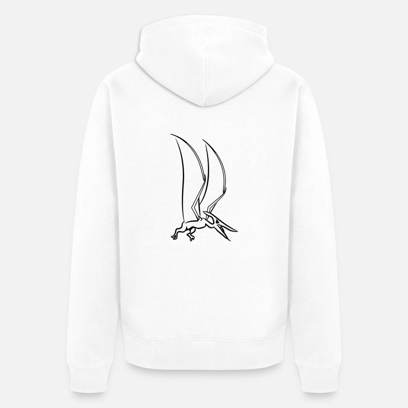 Saurien Pteranodon ptérodactyle - Veste à capuche bio Premium Unisexe - blanc