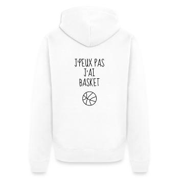 Basketball - Basket ball - Basket-ball - Baskette - Unisex Premium Organic Zip Hoodie - white - Back - Thijin (182cm)