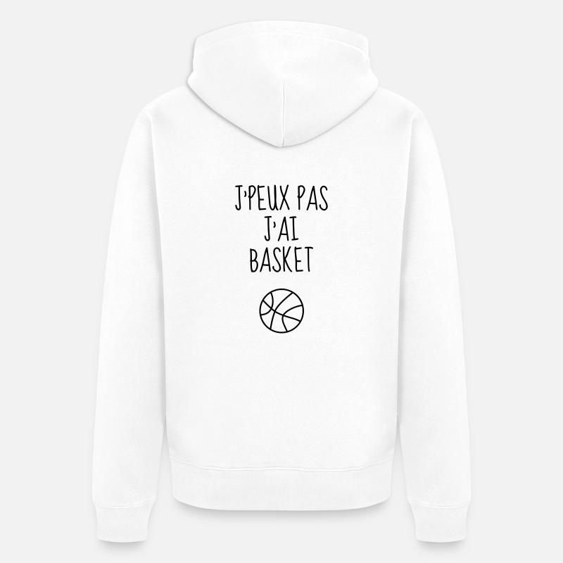 Basketball - Basket ball - Basket-ball - Baskette - Veste à capuche bio Premium Unisexe - blanc