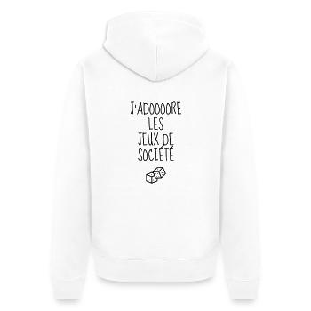 Brettspiel / Spieler / Spiel / Puzzle - Unisex Premium Bio Zip Hoodie - Weiß - Hinten - Thijin (182cm)