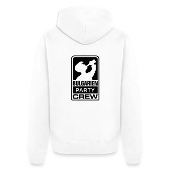 party crew logo - Unisex Premium Bio Zip Hoodie - Weiß - Hinten - Thijin (182cm)