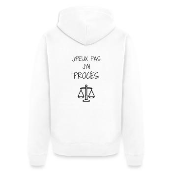 avocat / avocate / justice / loi - Veste à capuche bio Premium Unisexe - blanc - Dos - Thijin (182cm)