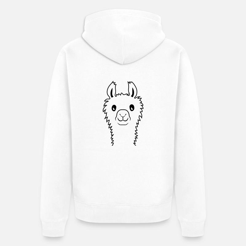 Conception d'alpaga mignon - Veste à capuche bio Premium Unisexe - blanc