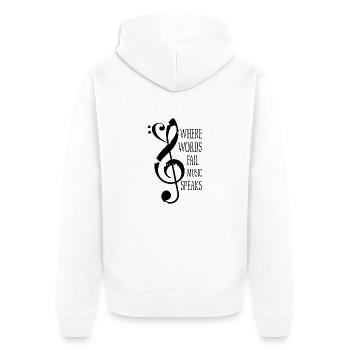 I love Music - Unisex Premium Bio Zip Hoodie - Weiß - Hinten - Thijin (182cm)