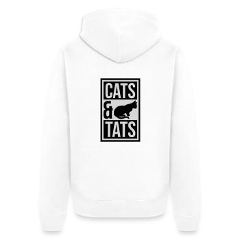 cats and tats Zitat - Unisex Premium Bio Zip Hoodie - Weiß - Hinten - Thijin (182cm)
