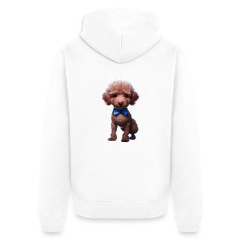 Hundeliebe Pudel Hundehalter Pudelwelpe Hundewelpe - Unisex Premium Bio Zip Hoodie - Weiß - Hinten - Thijin (182cm)