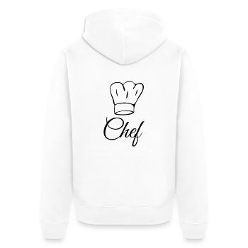 Küchenchef Koch Chef - Unisex Premium Organic Zip Hoodie - white - Back - Thijin (182cm)