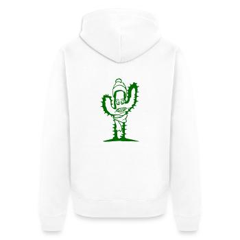 Cactus Hiver Fun Froid Face Freeze Écharpe Chapeau - Veste à capuche bio Premium Unisexe - blanc - Dos - Thijin (182cm)