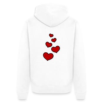 Herzen Liebe Symbol - Unisex Premium Bio Zip Hoodie - Weiß - Hinten - Thijin (182cm)