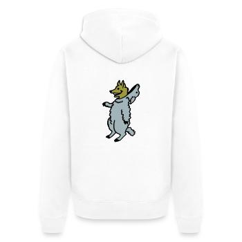 Wolf im Schafspelz - Unisex Premium Bio Zip Hoodie - Weiß - Hinten - Thijin (182cm)