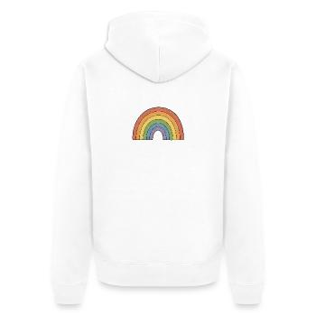 TINY ACTIVISTS | Rainbow - Unisex Premium Organic Zip Hoodie - white - Back - Thijin (182cm)