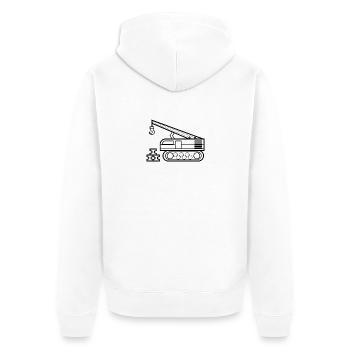 Kran zum ausmalen Kranfahrer Geschenk - Unisex Premium Bio Zip Hoodie - Weiß - Hinten - Thijin (182cm)