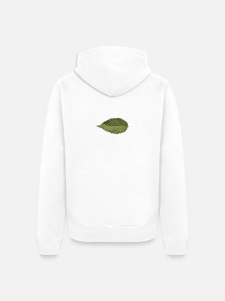Leaf Structure Olive Green Pattern - Unisex Premium Organic Zip Hoodie - white