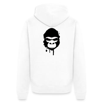 gorilla head Graffiti - Unisex Premium Organic Zip Hoodie - white - Back - Thijin (182cm)
