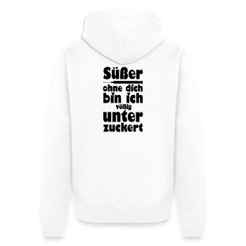 Süßer, Liebe, Paar, verliebt, lustig, Geschenk - Unisex Premium Bio Zip Hoodie - Weiß - Hinten - Thijin (182cm)