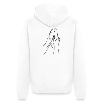 massage shiatsu - Veste à capuche bio Premium Unisexe - blanc - Dos - Thijin (182cm)