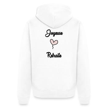 RETRAITE. JOYEUSE RETRAITE - Veste à capuche bio Premium Unisexe - blanc - Dos - Thijin (182cm)