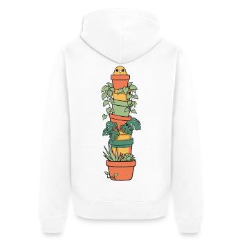 Niedliche Zimmerpflanzen Im Blumentopf - Unisex Premium Bio Zip Hoodie - Weiß - Hinten - Thijin (182cm)