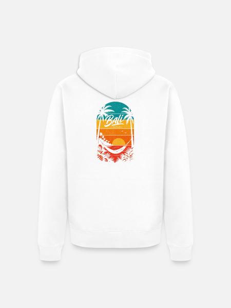 Bali Indonesien Retro - Unisex Premium Bio Zip Hoodie - Weiß