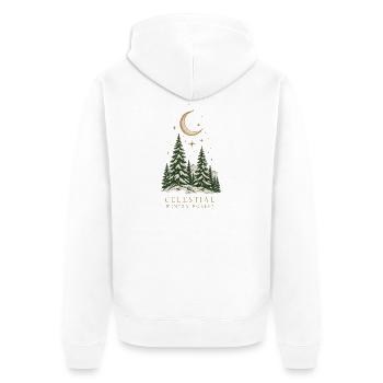 Himmlischer Winterwald - Unisex Premium Bio Zip Hoodie - Weiß - Hinten - Thijin (182cm)