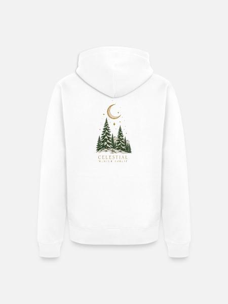 Himmlischer Winterwald - Unisex Premium Bio Zip Hoodie - Weiß