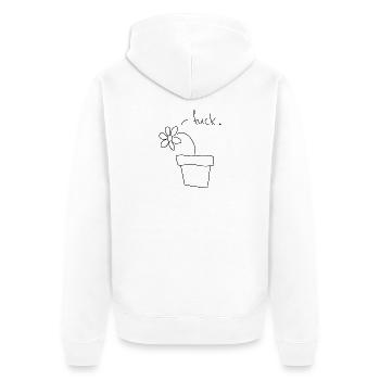 fucked flower - for nature loving plant moms - Unisex Premium Bio Zip Hoodie - Weiß - Hinten - Thijin (182cm)