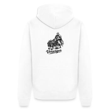 Ritter Biermann - Unisex Premium Bio Zip Hoodie - Weiß - Hinten - Thijin (182cm)