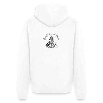 Forest Mountain - Unisex Premium Bio Zip Hoodie - Weiß - Hinten - Thijin (182cm)
