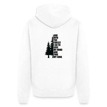 Mountain Adventure Gift Saying Mountaineering Hiking - Unisex Premium Organic Zip Hoodie - white - Back - Thijin (182cm)