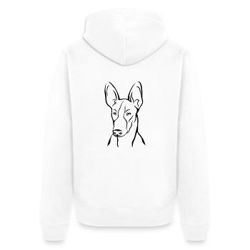 Podenco - Unisex Premium Bio Zip Hoodie - Weiß - Hinten - Thijin (182cm)