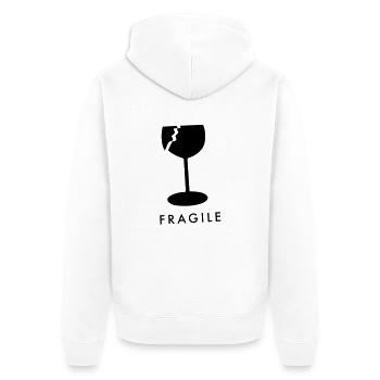 E&R Verre fragile - Veste à capuche bio Premium Unisexe - blanc - Dos - Thijin (182cm)
