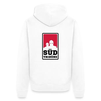 South Tribune - Unisex Premium Organic Zip Hoodie - white - Back - Thijin (182cm)