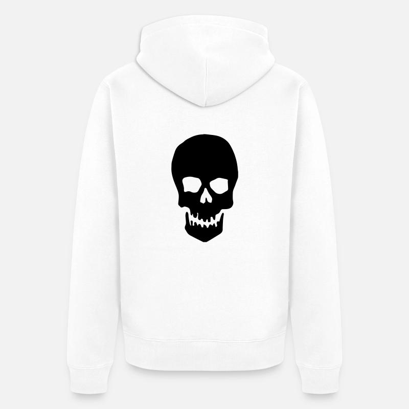 Skull - Veste à capuche bio Premium Unisexe - blanc